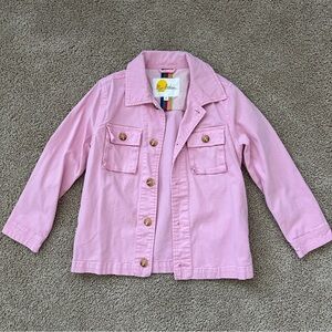 Mini Boden Light Pink Cotton Utility Jacket for Kids